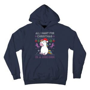 Santa Claus Unicorn Xmas Tall Hoodie