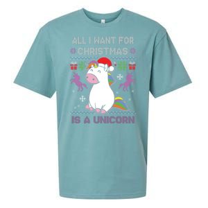 Santa Claus Unicorn Xmas Sueded Cloud Jersey T-Shirt