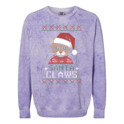 Santa Claw Ugly Christmas N Cat Xmas Cute Gift Colorblast Crewneck Sweatshirt