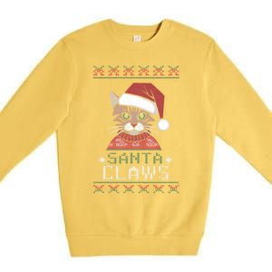 Santa Claw Ugly Christmas N Cat Xmas Cute Gift Premium Crewneck Sweatshirt