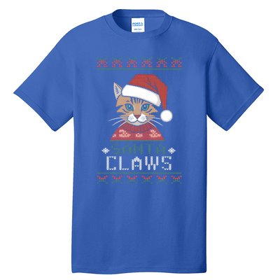 Santa Claw Ugly Christmas N Cat Xmas Cute Gift Tall T-Shirt