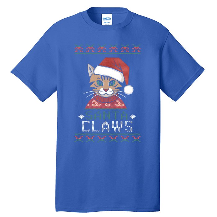 Santa Claw Ugly Christmas N Cat Xmas Cute Gift Tall T-Shirt