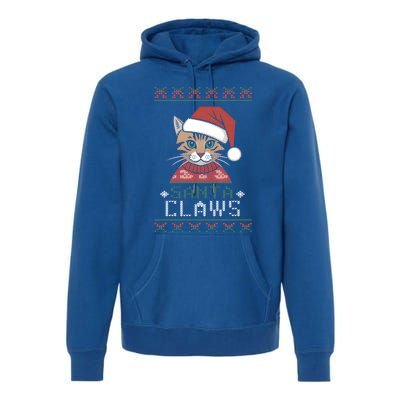 Santa Claw Ugly Christmas N Cat Xmas Cute Gift Premium Hoodie