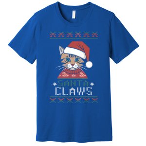 Santa Claw Ugly Christmas N Cat Xmas Cute Gift Premium T-Shirt