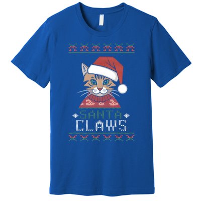 Santa Claw Ugly Christmas N Cat Xmas Cute Gift Premium T-Shirt