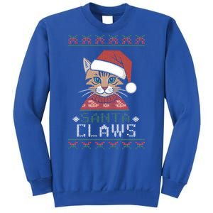 Santa Claw Ugly Christmas N Cat Xmas Cute Gift Tall Sweatshirt