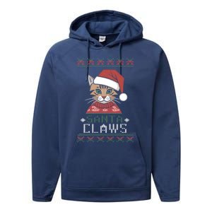 Santa Claw Ugly Christmas N Cat Xmas Cute Gift Performance Fleece Hoodie