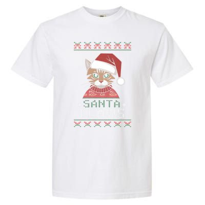 Santa Claw Ugly Christmas N Cat Xmas Cute Gift Garment-Dyed Heavyweight T-Shirt