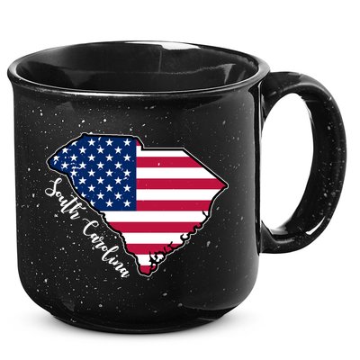 South Carolina United States Map T Shirt 15oz Campfire Ceramic Mug