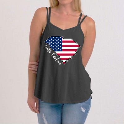South Carolina United States Map T Shirt Women's Strappy Tank