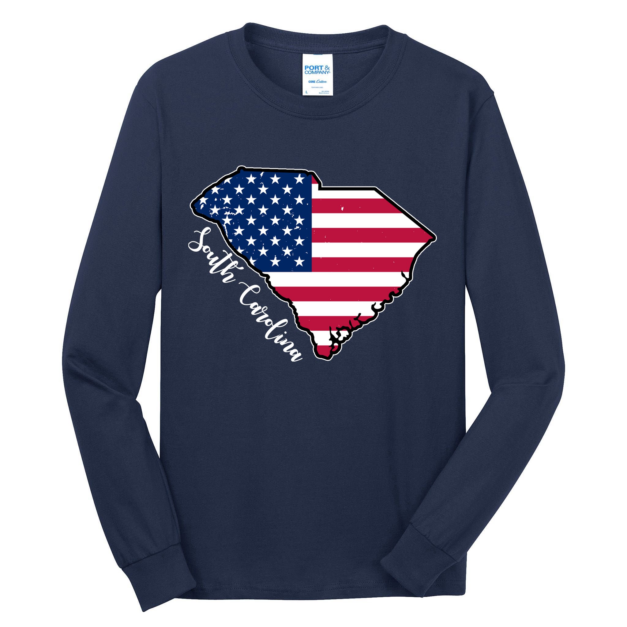South Carolina United States Map T Shirt Tall Long Sleeve T-Shirt