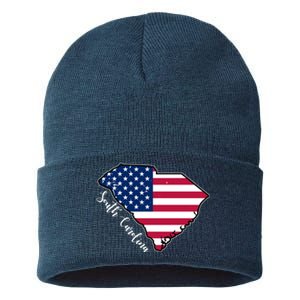 South Carolina United States Map T Shirt Sustainable Knit Beanie