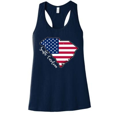 South Carolina United States Map T Shirt Women's Racerback Tank