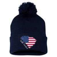 South Carolina United States Map T Shirt Pom Pom 12in Knit Beanie