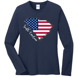 South Carolina United States Map T Shirt Ladies Long Sleeve Shirt