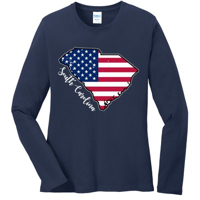 South Carolina United States Map T Shirt Ladies Long Sleeve Shirt