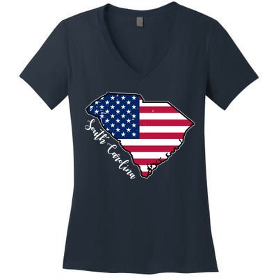 South Carolina United States Map T Shirt Women's V-Neck T-Shirt