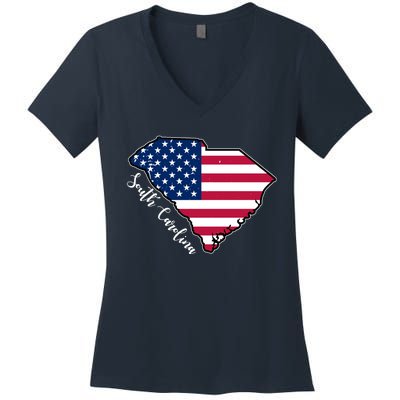 South Carolina United States Map T Shirt Women's V-Neck T-Shirt