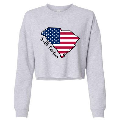 South Carolina United States Map T Shirt Cropped Pullover Crew