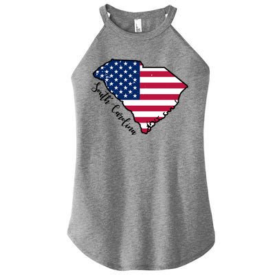 South Carolina United States Map T Shirt Women's Perfect Tri Rocker Tank