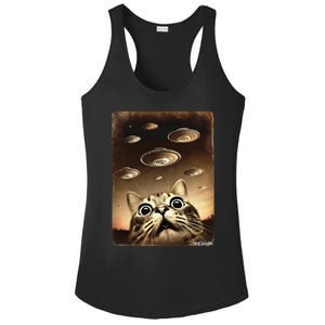 Shocked Cat Ufo Fleet Alien Ladies PosiCharge Competitor Racerback Tank