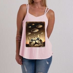 Shocked Cat Ufo Fleet Alien Women's Strappy Tank