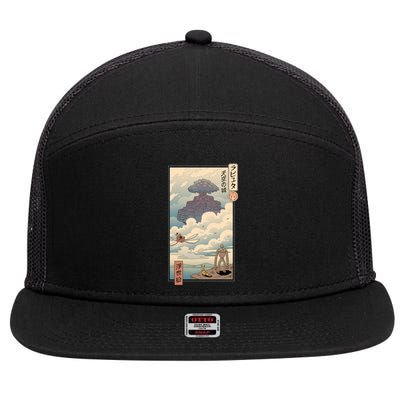 Sky Castle Ukiyo E 7 Panel Mesh Trucker Snapback Hat