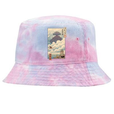 Sky Castle Ukiyo E Tie-Dyed Bucket Hat