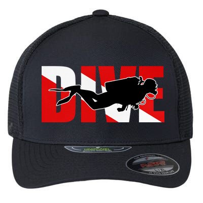 Scuba Dive Logo Flexfit Unipanel Trucker Cap