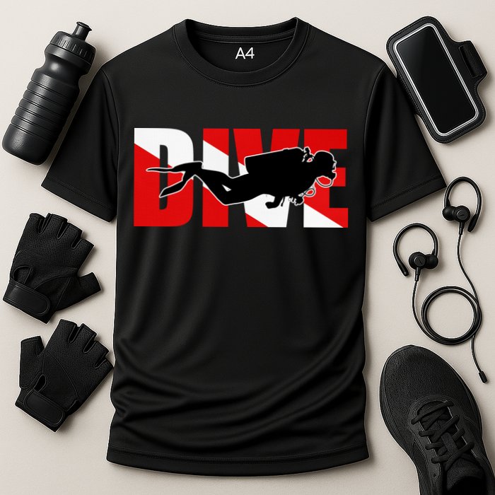 Scuba Dive Logo Cooling Performance Crew T-Shirt