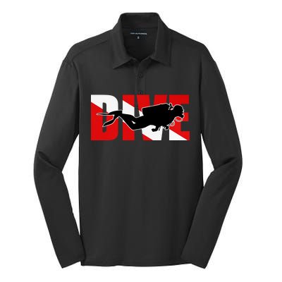 Scuba Dive Logo Silk Touch Performance Long Sleeve Polo