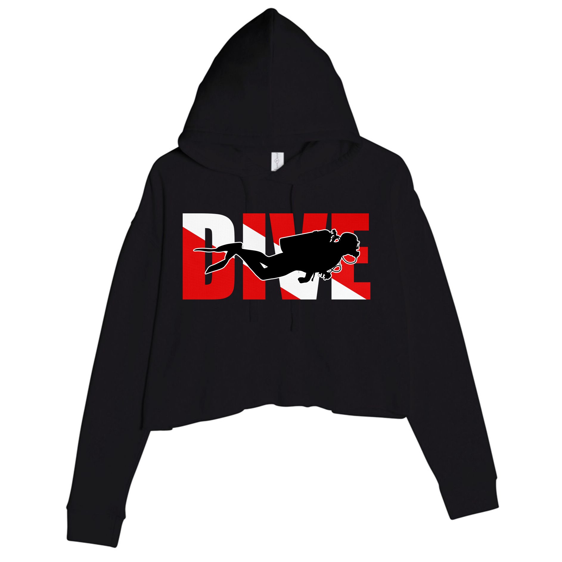Scuba Dive Logo Crop Fleece Hoodie