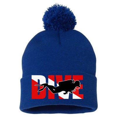 Scuba Dive Logo Pom Pom 12in Knit Beanie