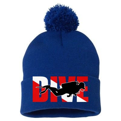 Scuba Dive Logo Pom Pom 12in Knit Beanie