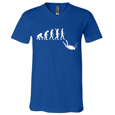 Scuba Diver Evolution V-Neck T-Shirt