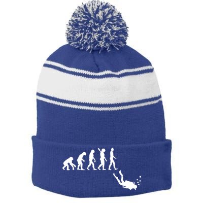 Scuba Diver Evolution Stripe Pom Pom Beanie