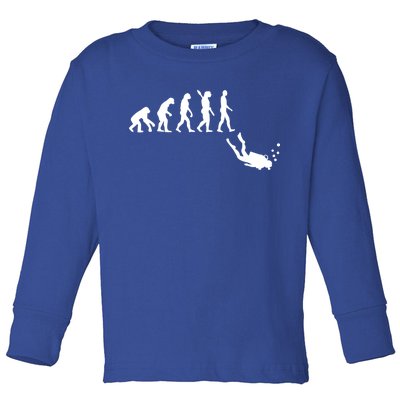 Scuba Diver Evolution Toddler Long Sleeve Shirt