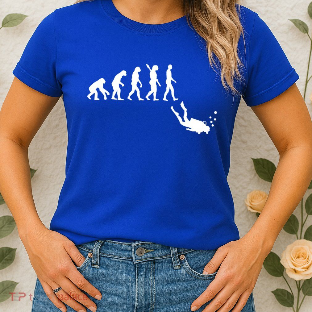 Scuba Diver Evolution Womens T-Shirt