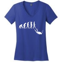 Scuba Diver Evolution Women's V-Neck T-Shirt