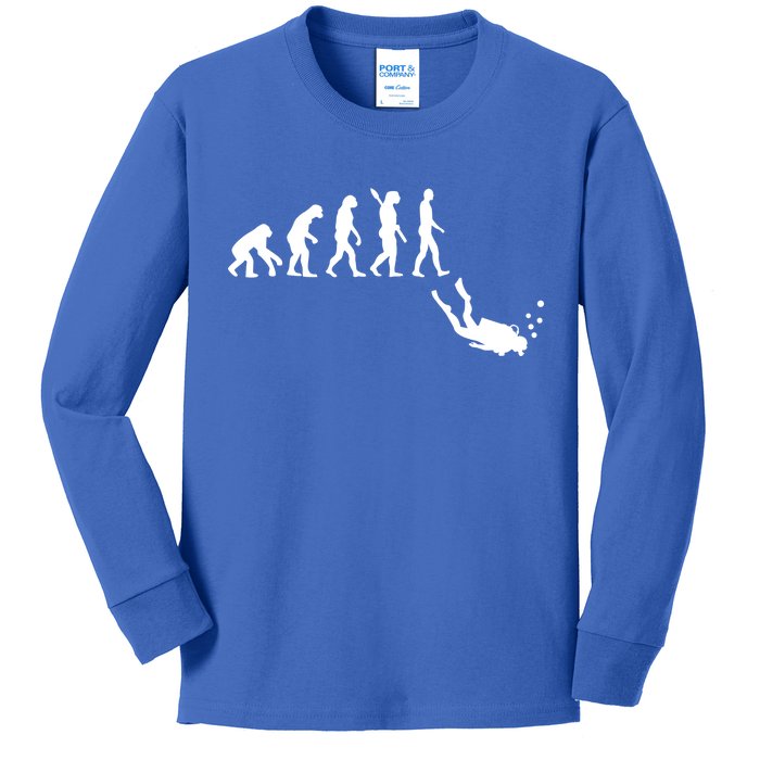 Scuba Diver Evolution Kids Long Sleeve Shirt