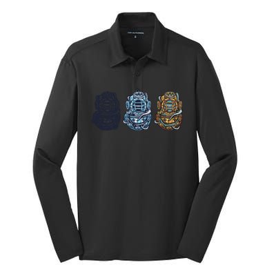 Scuba Diver Vintage Silk Touch Performance Long Sleeve Polo