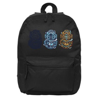 Scuba Diver Vintage 16 in Basic Backpack