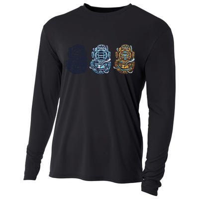 Scuba Diver Vintage Cooling Performance Long Sleeve Crew