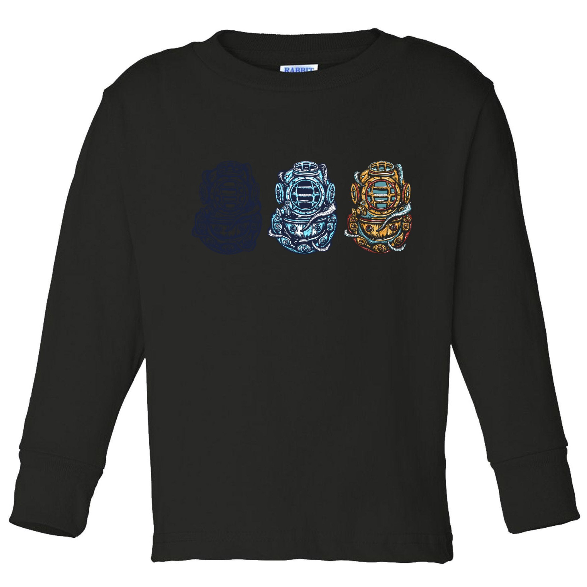 Scuba Diver Vintage Toddler Long Sleeve Shirt