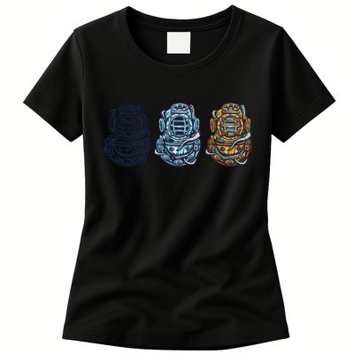 Scuba Diver Vintage Womens T-Shirt