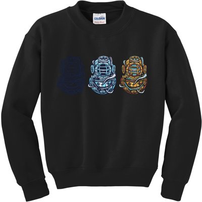 Scuba Diver Vintage Kids Sweatshirt