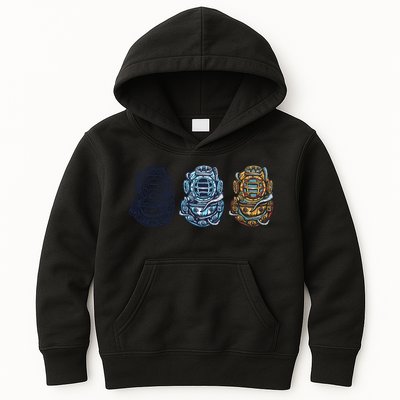 Scuba Diver Vintage Kids Hoodie