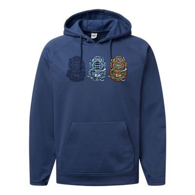 Scuba Diver Vintage Performance Fleece Hoodie