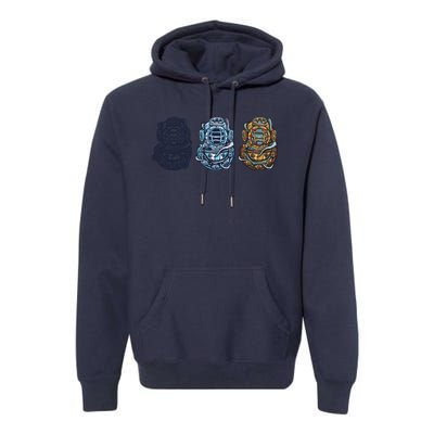 Scuba Diver Vintage Premium Hoodie