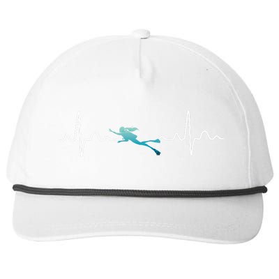 Scuba Diving Heartbeat Pulse Snapback Five-Panel Rope Hat